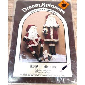 Vintage Timeworn Traditions Stretch Santa Sewing Pattern 33" Handmade Holiday De